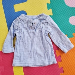Aden + Anais blue muslin top, size 0-3 months